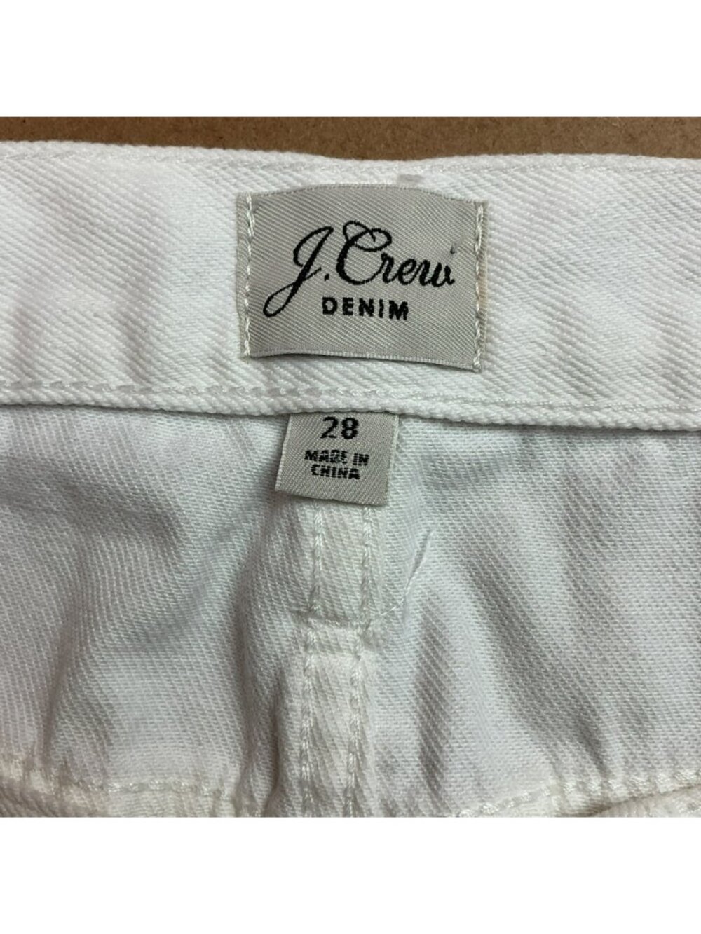 J.Crew White Denim Mini Skirt With Embroidered Eyelet Hem Size 28 - Picture 9 of 9